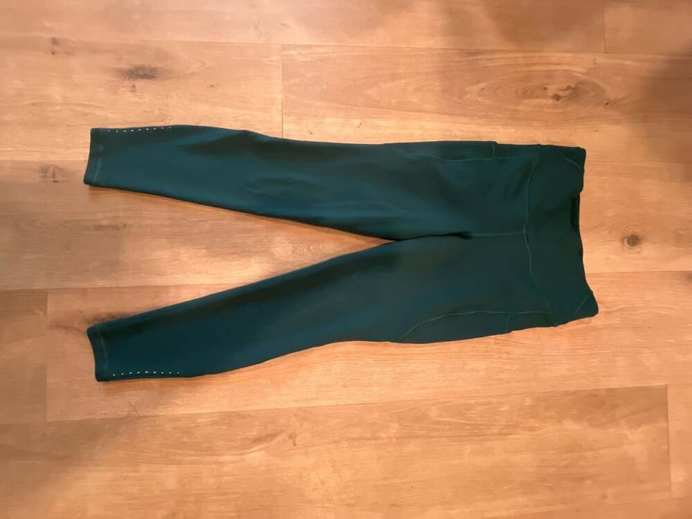 Lululemon Fast and Free Leggings Teal Green Pocket Yoga Pants